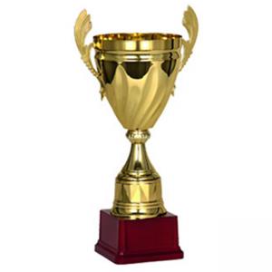 Луксозна спортна купа, изработена от метал със златно покритие - височина 38 см