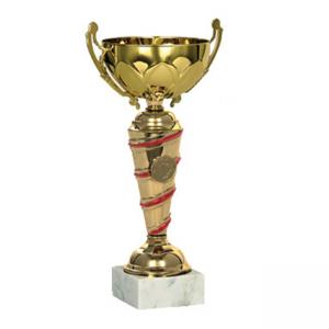Стандартна спортна купа, златно покритие с червени елементи - височина 21 см