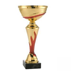 Стандартна спортна купа, златно покритие с червени мотиви - височина 30 см