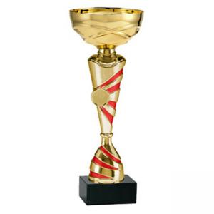 Стандартна спортна купа, златно покритие с червен мотив - височина 35 см