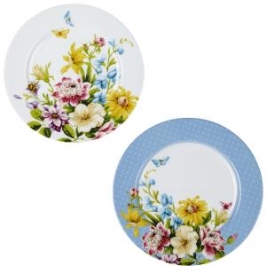 Порцеланова десертна чиния с флорален мотив