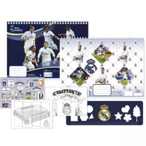 Скицник Real Madrid 40 листа + шаблони, линийка, стикери и 2 страници за оцветяване