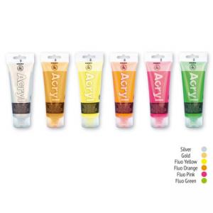 Акрилна боя Fluo Green 75 мл, в пластмасова тубички