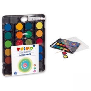 Акварел 24 цвята Ø 30 мм, палитра с  капак