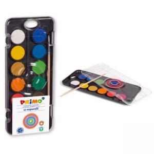 Акварел 12 цвята, Ø 30 мм, палитра с капак