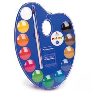 Акварел 12 цвята в палитра, Ø 25 мм