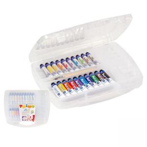 Комплект за рисуване в куфарче, фин акрил 10 цвята 18 мл, фин акварел 10 цвята 18 мл, 2 четки