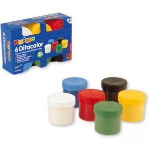 Бои за рисуване с пръсти, 6 цвята 50 мл, в бурканчета