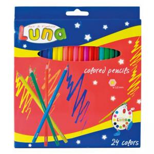 Моливи 24 цвята, шестоъгълни Ø 3 мм графит, 17.5 см