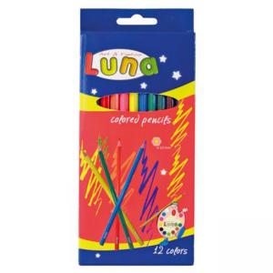 Моливи 12 цвята, шестоъгълни Ø 3 мм графит, 17.5 см