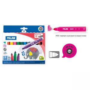 Маркери 12 цвята, MAXI 641, Ø 7 мм