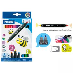 Маркери двувърхи 8 x 2 цвята, MAXI Bicolor 640, Ø 7 мм