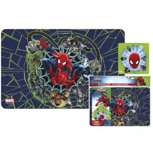 Комплект подложка за бюро Spider-Man, 2 броя, размер 42х27 см + подложка за чаша, 2 броя