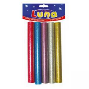 Силикон, цветен с глитери за пистолет 11 мм, 5 броя