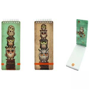 Бележник спирала с ластик Book Owls, размер 9х19х1 см