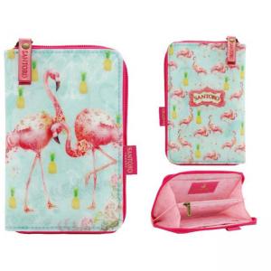 Портмоне с цип Flamingos, размер 9.5х16.5 см