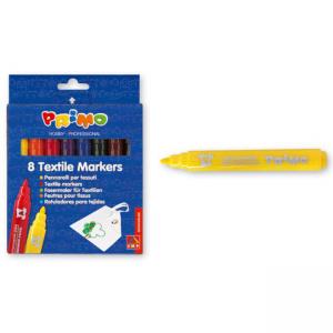 Маркери текстилни, 8 цвята в картонена кутия