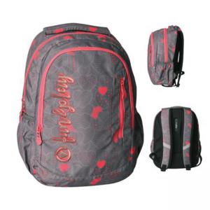 Раница с два ципа и джоб Grey Hearts 1, размер 44х34х16