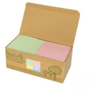 Листчета лепящи, Nature box, 4 цвята, размер 75х75 мм, 100 листа