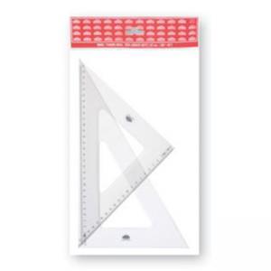 Комплект 2 триъгълника технически, прозрачен, пластммаса, 32 см, 45° и 60°