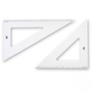 Триъгълник технически, прозрачен - пластмаса, размер 32 см, 45°