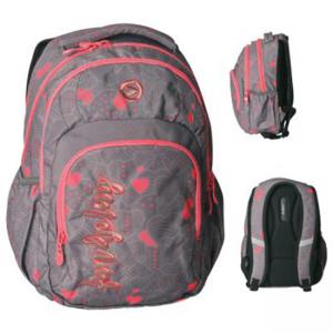 Раница с два ципа и джоб Grey Hearts 2, размер 44х33х21