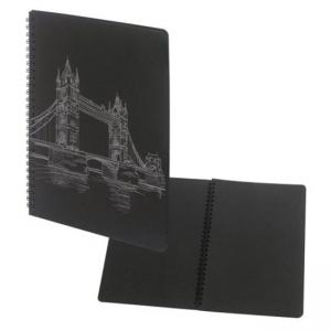 Тетрадка, размер 17x24 Black, 40 черни листа, със спирала