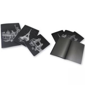 Тетрадка, размер 14x20 Black, 42 броя черни листа, шита