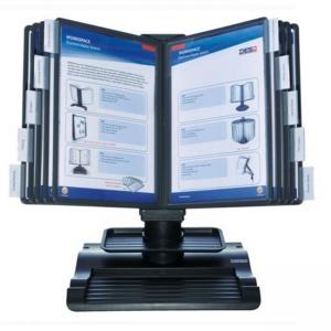 Поставка настолна 10 панела А4, черна, органайзер