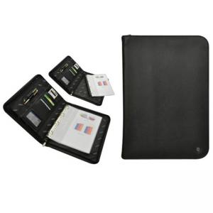 Конферентна папка, изкуствена кожа, с цип и ринг 4, 390х280х40