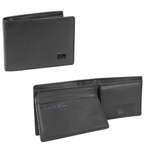 Хоризонтален мини портфейл MANO Certo, RFID, естествена кожа, черен