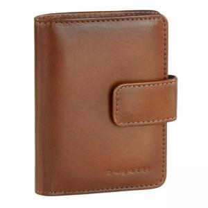 Калъф за кредитни карти Bugatti Domus, RFID, естествена кожа, цвят коняк