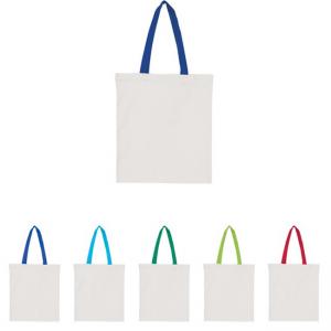 Памучна торба с цветни дръжки