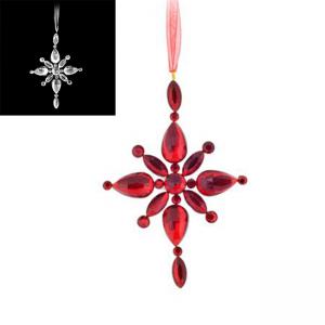 Коледна висулка за елха - снежинка, налична в два цвята