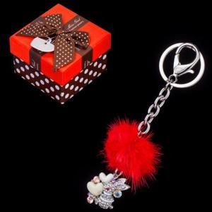 Ключодържател заек със сърце и камъчета