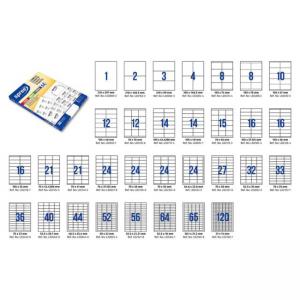 Етикети лепящи 120 броя, размер 31.0x14.0 мм, 100 листа, формат A4, кант 4