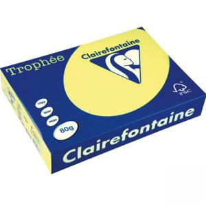 Хартия копирна цветна, формат А4, 80 г/м2, Fluo Yellow Trophee, 100 листа в пакет