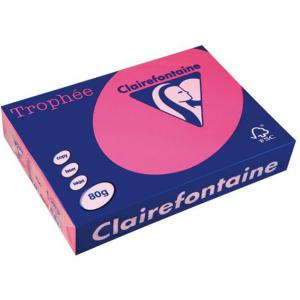 Хартия копирна цветна, формат А4, 80 г/м2, Fluo Pink Trophee, 100 листа в пакет