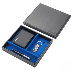 Комплект от три части портфейл, ключодържател и химикал SILVER FLAME