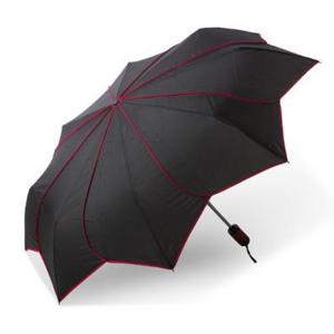 Дамски чадър PIERRE CARDIN черен с червени кантове