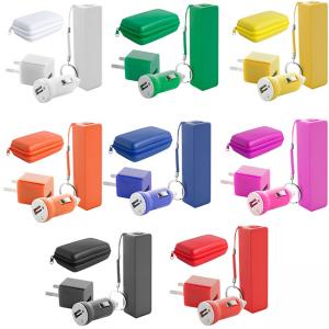 Комплект от преносима батерия и адаптери #Черен