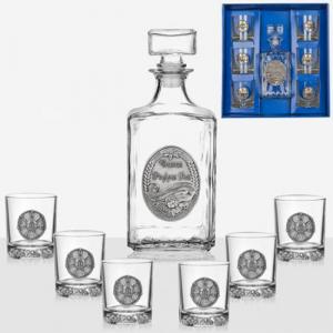 Сет бутилка ЧРД + 6 чаши розетка