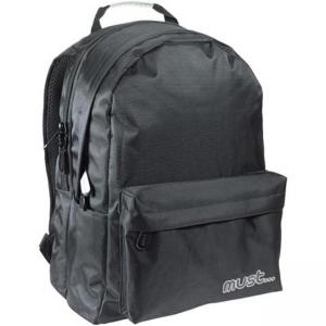 Раница с USB кабел, 2 ципа и джоб Black 1680D