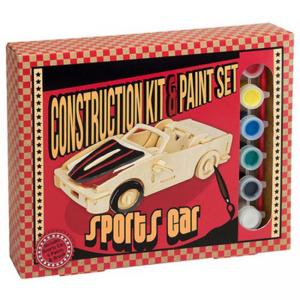 Дървен 3D пъзел Professor Puzzle - Спортна кола с боички