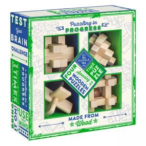 Комплект 3D дървени пъзели Professor Puzzle, 4 броя