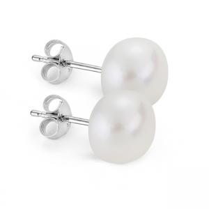 Обеци бели перли 9-9,5 мм