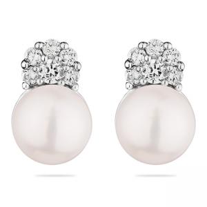 Обеци бяла перла