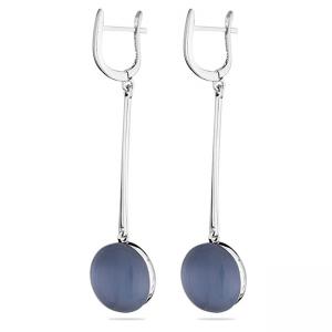 Обеци котешко око - син цвят