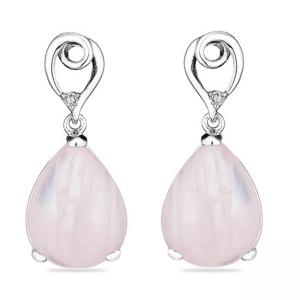 Обеци розов кварц