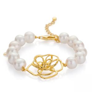 Бяла перлена гривна 9-10 мм